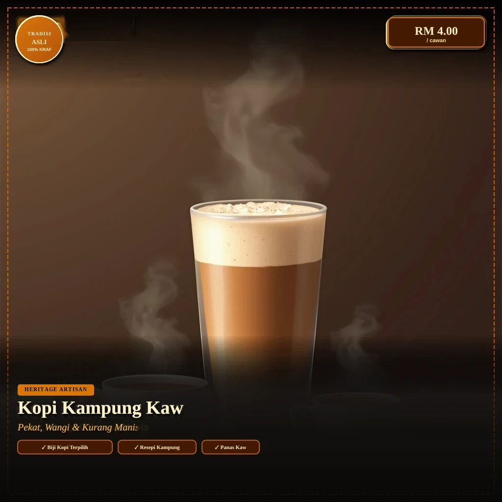 Poster Kopi kampung dijana oleh Karya